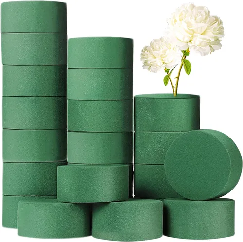20 piezas de espuma floral redonda, bloque de espuma verde húmeda, bloque de espuma floral para floristería húmeda, suministros para arreglos 20