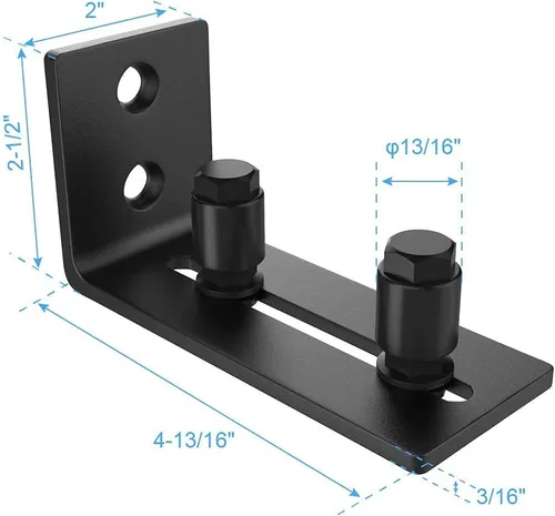 Miniatura 3 de ZEKOO Guía de piso para puerta de granero, herrajes para puerta corredera, guía de pared inferior de puerta, diseño empotrado, rodillo plano para 2