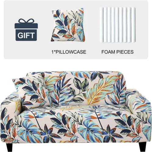Miniatura 9 de Fundas elásticas para sofá de 1 plaza estampadas, fundas para sillón de 1 plaza universal, de 1 plaza con 1 funda de almohada