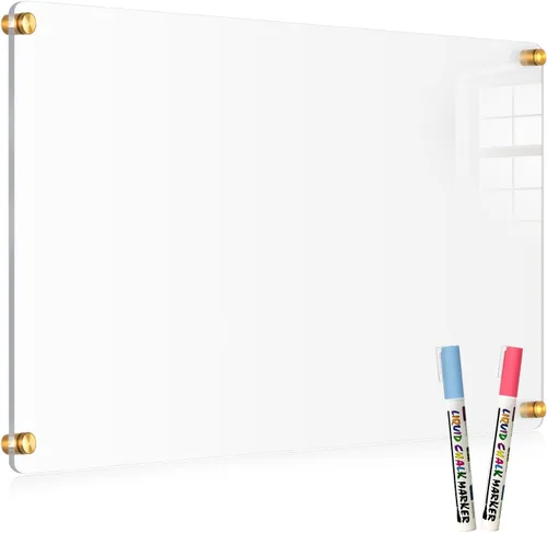 Miniatura 10 de Pizarra Acrílica de Borrado en Seco para Pared, 24" x 16" Pulgadas Tablero de Notas Acrílico Negro No Magnético para Pared, Planificador Familiar