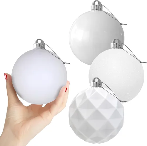 Miniatura 166 de Bolas de Navidad Grandes de 3.2" en Azul Bebé - Adornos para Árbol de Navidad, Bolas Colgantes Inastillables para Cumpleaños, Halloween, Boda