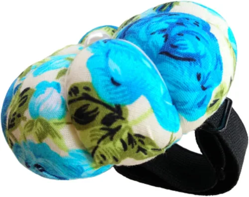 Miniatura 3 de CUSHYSTORE Alfiler de muñeca, cojín de aguja con flor floral con correa elástica ajustable para coser todas las muñecas, 3 pulgadas de largo x 3