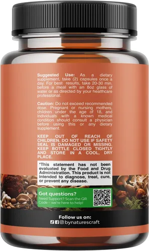 Miniatura 2 de Advanced Mushroom Complex Cápsulas – 10 cápsulas de suplemento de melena de león con Reishi, Chaga, Maitake y Shiitake para la salud cerebral apoyo