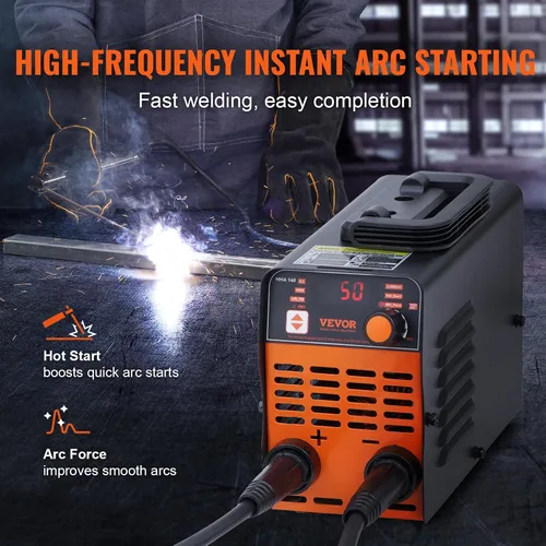 Miniatura 4 de VEVOR Soldador de Palo, Mini y Portátil 140Amp 2 en 1 Máquina de Soldadura ARC/Lift TIG, Soldador de Arco con Arranque en Caliente/Fuerza