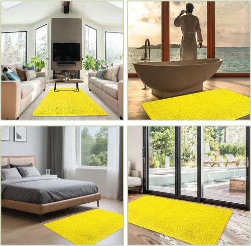 Miniatura 224 de Alfombra de baño pequeña de 12 x 18 pulgadas, lavable y absorbente, antideslizante, alfombra de baño de felpilla gruesa y suave para baño, ducha