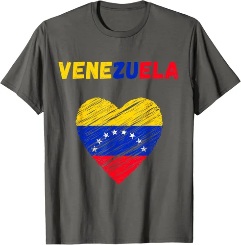 Miniatura 96 de Camiseta con la bandera venezolana con corazón de Venezuela, Negro