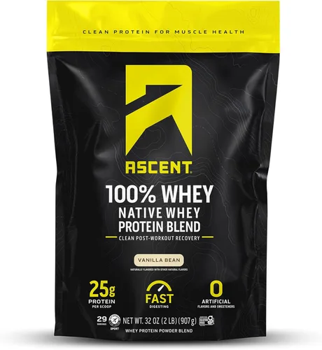 Miniatura 19 de Ascent 100% proteína de suero en polvo – aislado de proteína de suero después del entrenamiento, cero sabores artificiales y edulcorantes, sin soja