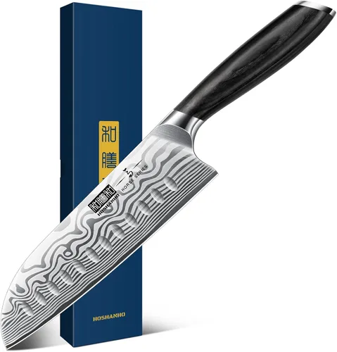 Miniatura 10 de HOSHANHO Cuchillo de chef de 8 pulgadas, cuchillo de cocina de acero en polvo de alto carbono ultra afilado, cuchillo de chef japonés profesional