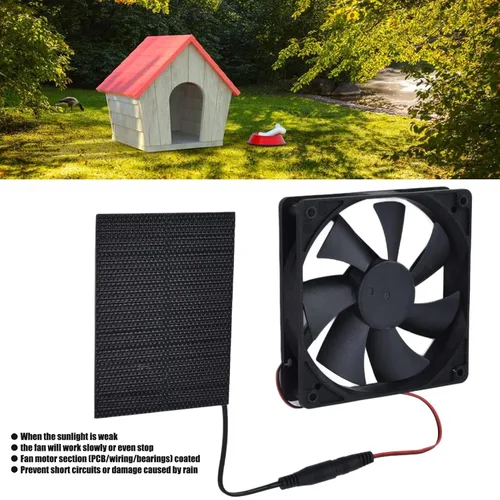 Miniatura 4 de AUNMAS Kit de mini ventilador con energía solar, sistema de enfriamiento automático de ventilación de escape de gallinero de invernadero, 5 V, 3 W