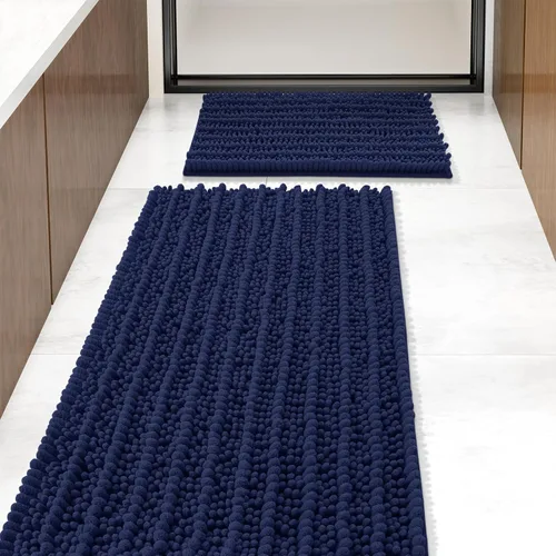 Miniatura 17 de Arotive Juego de 2 alfombras de baño de felpilla de lujo, extra suaves, absorbentes, peludas y alfombras de baño de contorno en forma de U