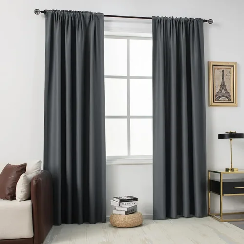 Miniatura 56 de DUALIFE Cortinas opacas de 45 pulgadas de largo, 2 paneles para ventanas pequeñas de dormitorio, aislamiento térmico, bolsillo para barra, cortinas