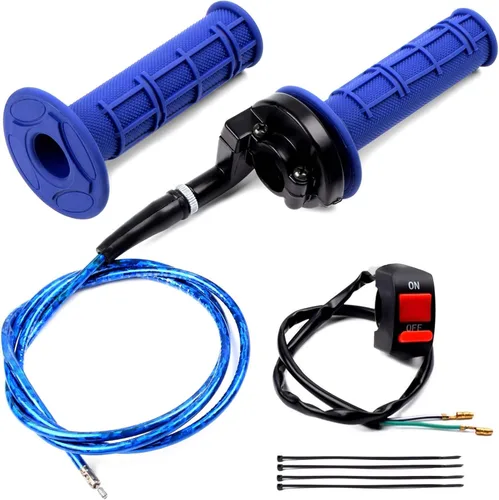 Miniatura 11 de 7/8 22mm puños de acelerador de goma suave con cable de giro, conjunto de acelerador para mini bicicleta de 50cc 90cc 110cc 125cc Mini/Pit/Dirt/ATV