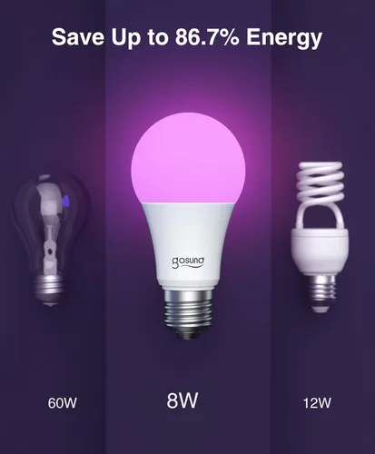 Miniatura 12 de Beantech - Bombilla inteligente, bombillas LED WiFi, bombilla regulable de 2700 K-6500 K, bombillas inteligentes compatibles con Alexa y Google