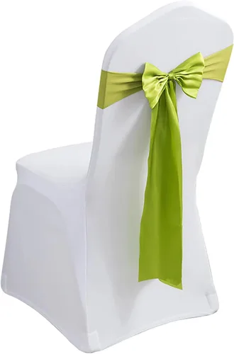 Miniatura 19 de Paquete de 100 bandas de elastano para silla, lazos de satén de color azul para bodas, eventos, banquetes, hoteles, hogar y cocina, 100