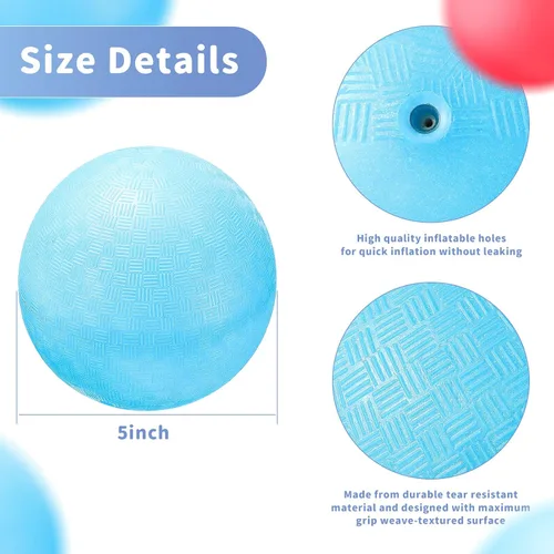 Miniatura 2 de Civaner Paquete de 2 bolas de PVC de 5 pulgadas, color rojo y azul, adecuadas para niños al aire libre, ejercicio, yoga
