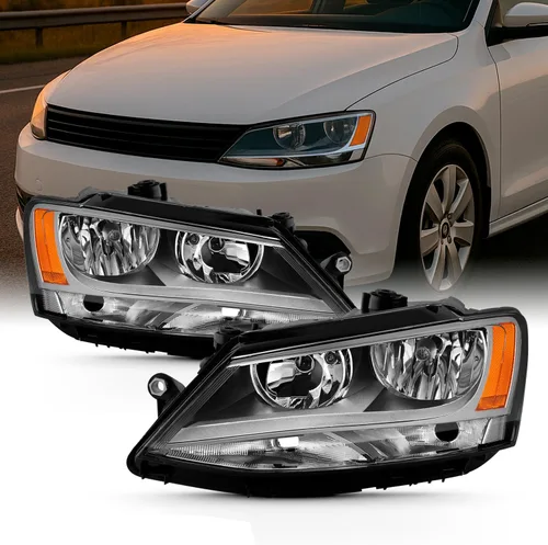 Miniatura 7 de AKKON - Para faros delanteros con bisel negro 11-18 VW Jetta, reemplazo directo izquierdo + par derecho