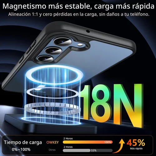 Miniatura 4 de OWKEY Funda magnética para Samsung Galaxy S23 de 6.1 pulgadas, para Magsafe con protector de pantalla, protección de grado militar, a prueba