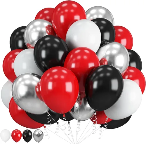 Miniatura 21 de Globos azules y naranjas, globos azul marino verde azulado de 12 pulgadas con globo plateado metálico para niños y niñas, cumpleaños, Acción