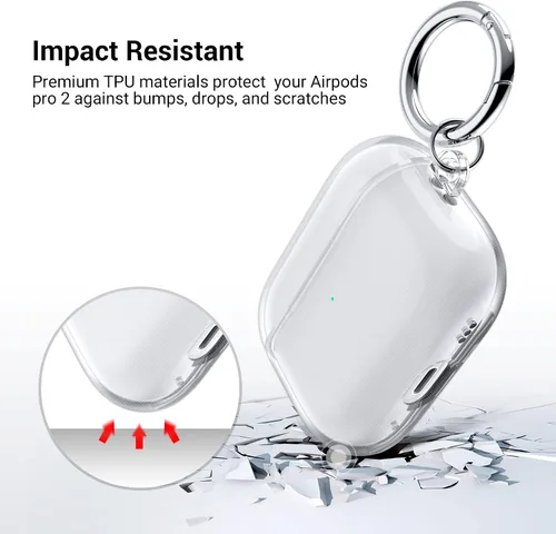 Miniatura 3 de ULAK Funda transparente para Airpods Pro de 2ª/1ª generación 2022/2019, funda protectora transparente de TPU suave para Airpods Pro 2, funda