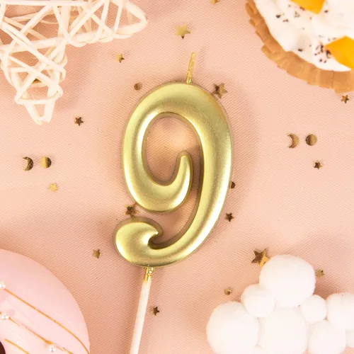 Miniatura 2 de PHD CAKE Velas de Cumpleaños de Oro Número 9 Elegantes de 7 Cm, Velas de Número de Oro, Velas de Número para Pastel, Celebración de Fiesta Dorado