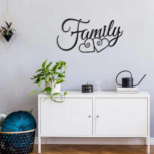 Miniatura 7 de Ferraycle Decoración de pared familiar de metal, decoración rústica para colgar, letreros familiares, decoración de pared para el hogar, sala