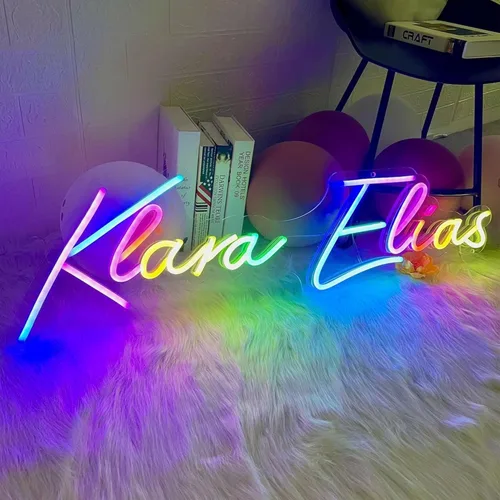 Letreros de neón personalizados, letrero de neón colorido personalizable para decoración de pared, luz de neón LED personalizada con nombre de
