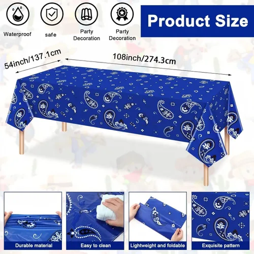 Miniatura 2 de 123 piezas de decoraciones de fiesta de vaquero occidental para 30 invitados, juego de vajilla desechable con platos, tazas, servilletas, pancartas