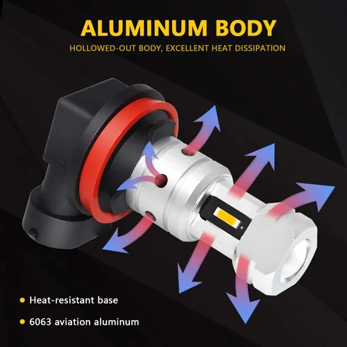 Miniatura 3 de PHINLION H8 H11 Bombillas LED amarillas antiniebla, 3800 lúmenes, súper brillante, H11LL H16, repuesto para automóvil, camión, DRL y luces Amarillo