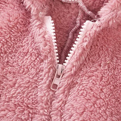 Miniatura 20 de Pijama de forro polar para mujer, mameluco cálido de sherpa, ropa de dormir de una pieza con cremallera y capucha