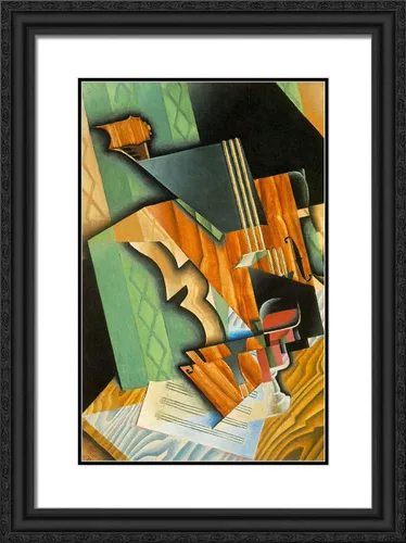Miniatura 3 de ArtDirect Gris, Juan 18x24 Gold Ornate Framed Art Print with Double Matting Titled: Violin and Glass I Gold Ornate Wood Frame with Double Matting