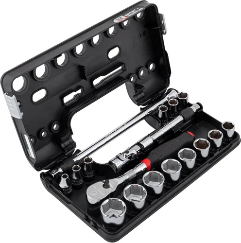 Juego de llaves de tubo CRAFTSMAN V-SERIES, poco profundo SAE, accionamiento de 3/8 pulgadas, 18 piezas (CMMT45752V)