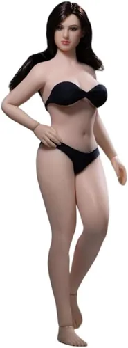 Figura de acción a escala 1/12, figura de acción femenina de 6 pulgadas, súper flexible, ligeramente grasa, piel pálida, busto medio, colección de