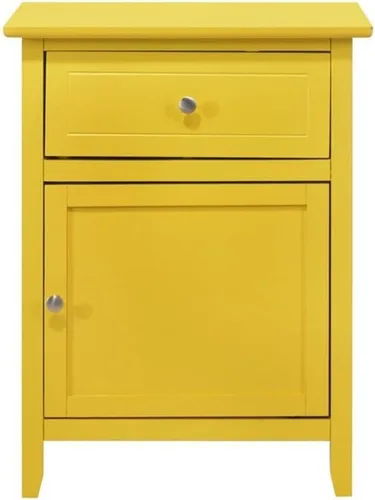 Miniatura 3 de Glory Furniture Izzy Mesita de noche de madera maciza con 1 cajón/1 puerta, color amarillo