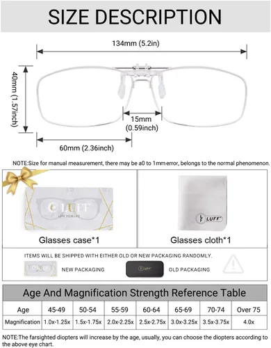 Miniatura 6 de LUFF Gafas de lectura Clip Anti-luz azul Lupa Portátil Clips