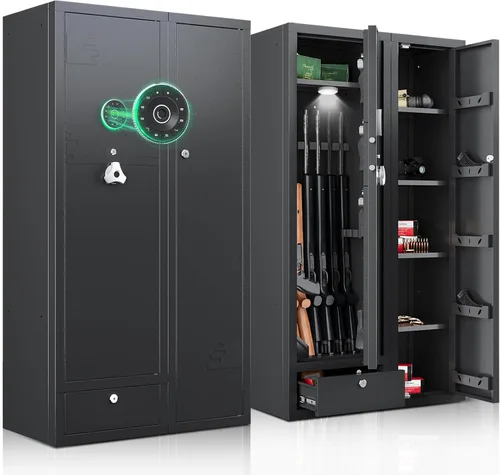KAER Gabinete seguro para armas 15-20, 2 en 1, cajas fuertes grandes para rifles y pistolas, para rifles y pistolas para rifles y pistolas para el