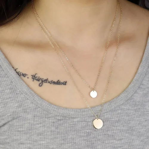 Miniatura 2 de Collar chapado en oro para mujer, collares en capas para mujer, collar de gargantilla chapado en oro de 14 quilates, collares de moda para mujer
