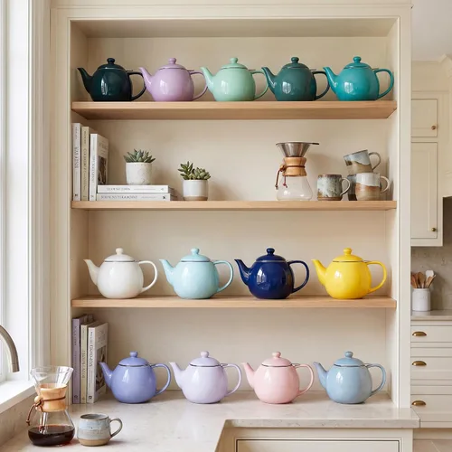 Miniatura 7 de Sweese Tetera de porcelana de 27 onzas con infusor para té de hojas sueltas, gris azulado
