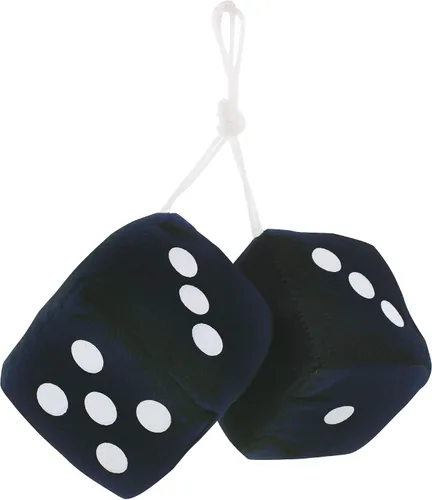 United Pacific C5038K - Dados clásicos para colgar, mullidos, suaves y peludos, de 3 x 3 pulgadas, dados de espejo colgantes decorativos, puntos
