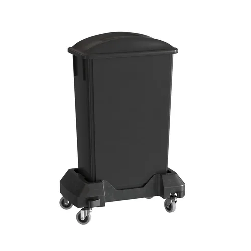 Miniatura 40 de Bote de basura Slim Jim negro de 23 galones con carrito