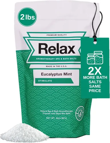 Miniatura 11 de Relax Spa & Bath Sales de baño de aromaterapia para bañera de hidromasaje, baño o spa, bolsa de 2 libras con infusión de magnesio, sal de baño