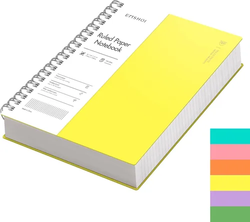 Miniatura 27 de EMSHOI Cuaderno de espiral A4 con rayas universitarias, 11.2" X 8.27", 300 páginas/150 hojas, páginas perforadas fáciles de rasgar, papel grueso