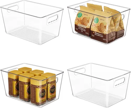 Miniatura 16 de YIHONG Contenedores organizadores de almacenamiento transparentes para despensa, paquete de 10 contenedores de plástico para almacenamiento