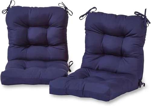 Miniatura 62 de Cojines para silla de exterior con bisagras, diseño de una sola pieza, cojín reversible para asiento y respaldo de patio con lazos, tela