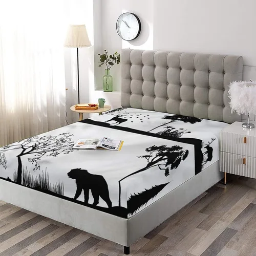 Miniatura 42 de Juego de sábanas decorativas tamaño individual XL, juego de sábanas bajeras con bolsillos profundos de cactus y 2 fundas de almohada