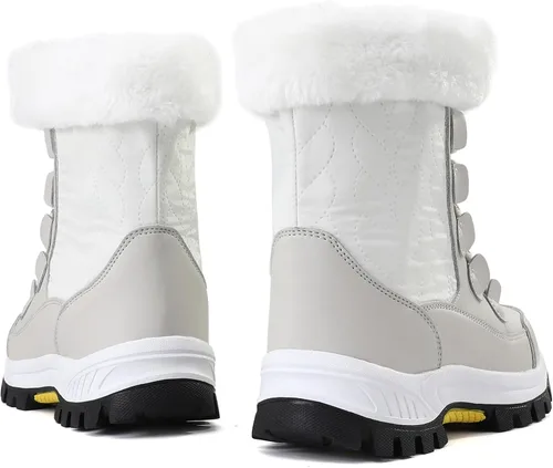 Miniatura 6 de COOJOY - Botas de nieve a media caña, peludas, e impermeables de mujer para el invierno
