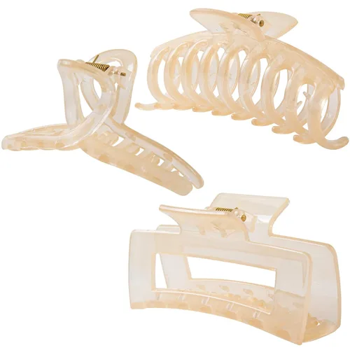 Miniatura 18 de Pinzas grandes para el cabello grueso, fino y fino, dientes de sujeción fuerte, pinzas de mandíbula granate entrelazadas para mujeres, juego de 3