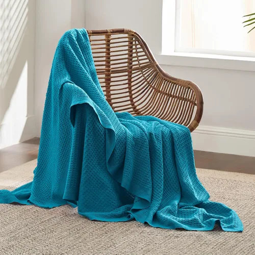 Miniatura 22 de Bedsure Gentlesoft - Manta de 100% algodón tamaño Twin XL para dormitorio universitario - Transpirable y suave, manta Twin de tejido waffle para 01
