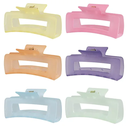 Miniatura 8 de Sisiaipu Pinzas de pelo grandes de 4 pulgadas, 6 piezas de garra grande para cabello grueso, pinzas cuadradas para el cabello para mujeres, pinzas