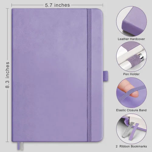 Miniatura 2 de RETTACY Cuaderno rayado, 192 páginas numeradas, tamaño A5 mediano (5.7 x 8.3 pulgadas), para hombres y mujeres, para hacer notas, escritura, trabajo