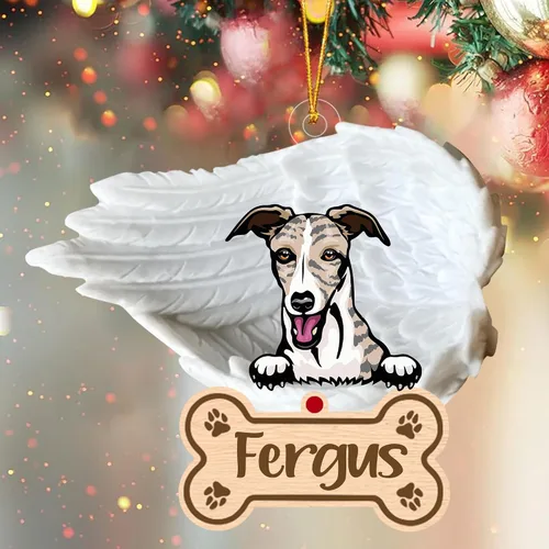 Miniatura 23 de Adorno de perro afgano de 1 ángel, adorno acrílico 2D personalizado conmemorativo para perros, regalo por pérdida de mascotas, regalo